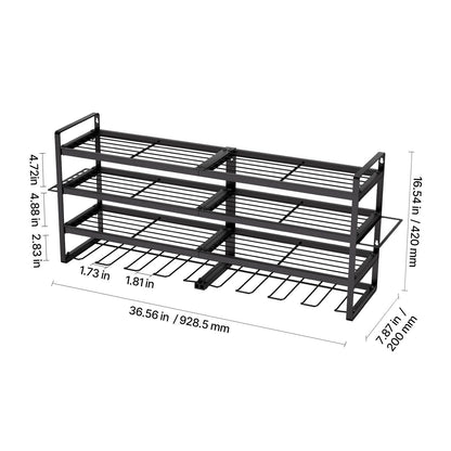 Power Tool Organizer Wall Mount Storage Rack with 8 Drill Holders Garage Tool Organizer