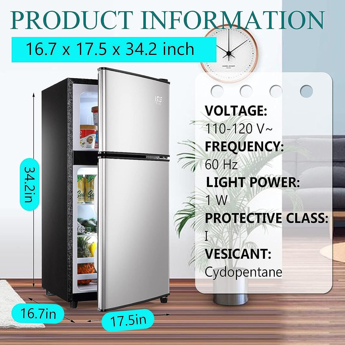 Compact Refrigerator 3.5 Cu.Ft