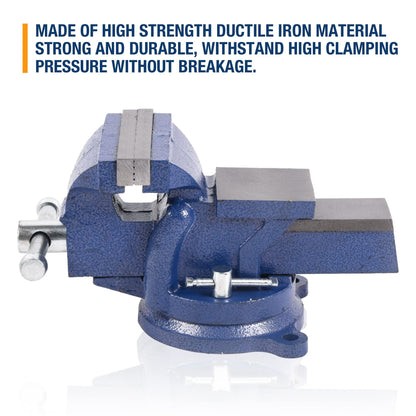 Bench Vise, Jaw  Swivel Base Clamp On Vice Table Vise Heavy Duty Bench Vise