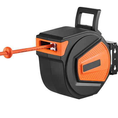 Retractable Air Hose Reel 3/8 IN x 50 FT Hybrid Air Hose Max 300PSI with 5 In Lead 180° Swivel Mount
