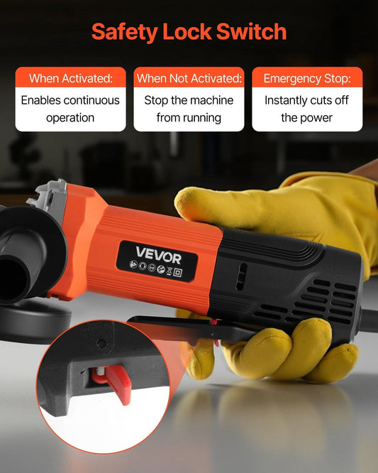 Angle Grinder 4-1/2" Electric Grinder Power Tool 8Amps 12000RPM High-Speed