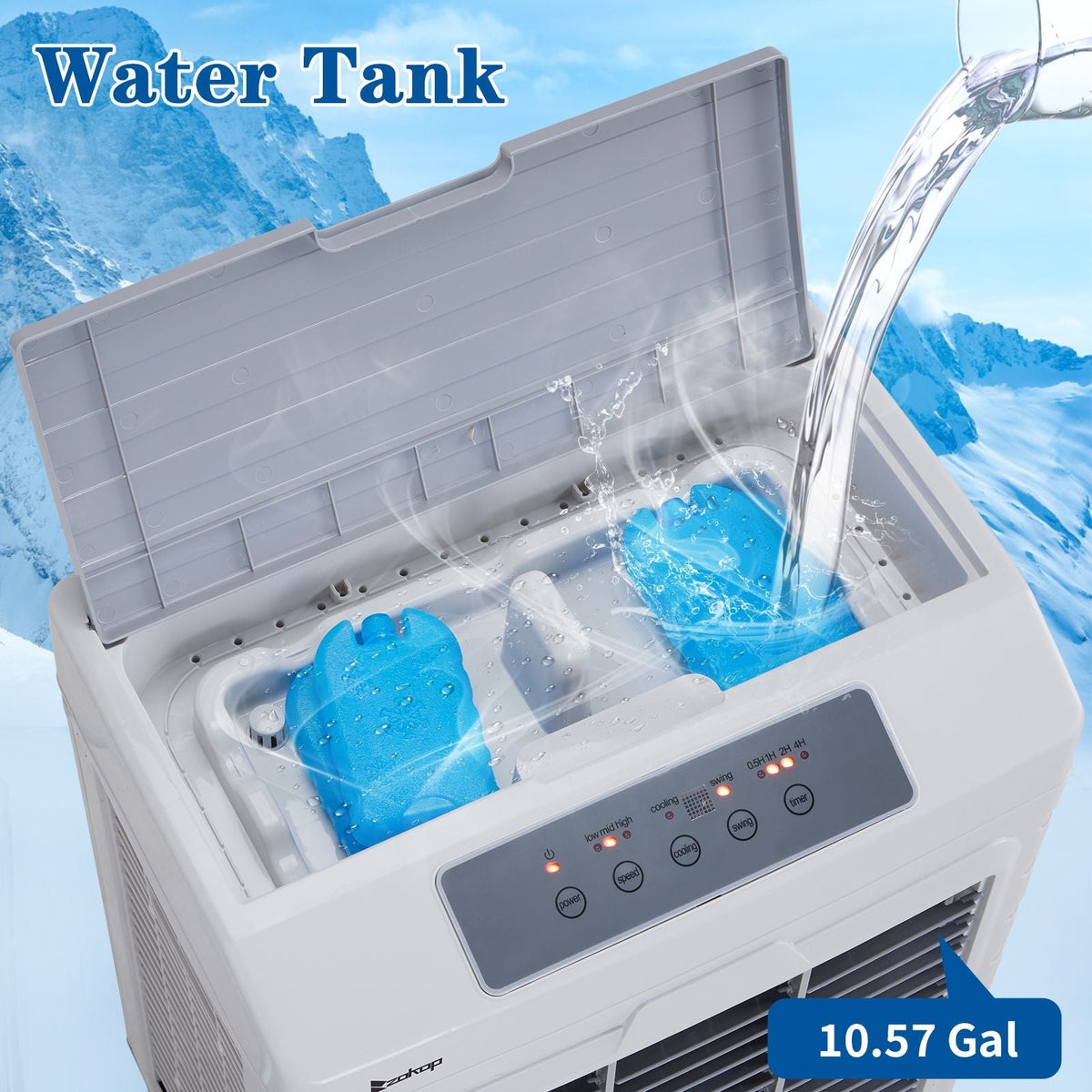 3 in 1 Portable Evaporative Cooler 2647CFM Personal Air Cooler with remote control Large Water Tank