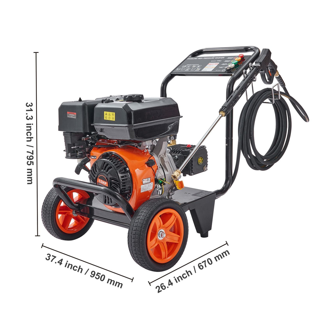 Gas Pressure Washer 4400 PSI 4.0 GPM Spray Gun and Extension Wand