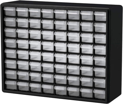 Plastic Drawer Storage Cabinet for Garage Organization 20" W x 6" D x 16" H, Black
