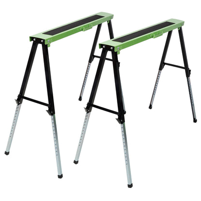 Saw Horses 2 Pack Folding Heavy Duty 660LBS Capacity Adjustable Height Settings Portable Steel Saw Horse
