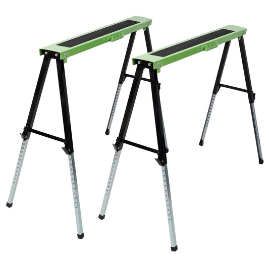 Saw Horses 2 Pack Folding Heavy Duty 660LBS Capacity Adjustable Height Settings Portable Steel Saw Horse