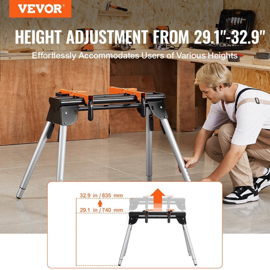 Miter Saw Stand 330lbs Load Capacity Steel Collapsible Stand
