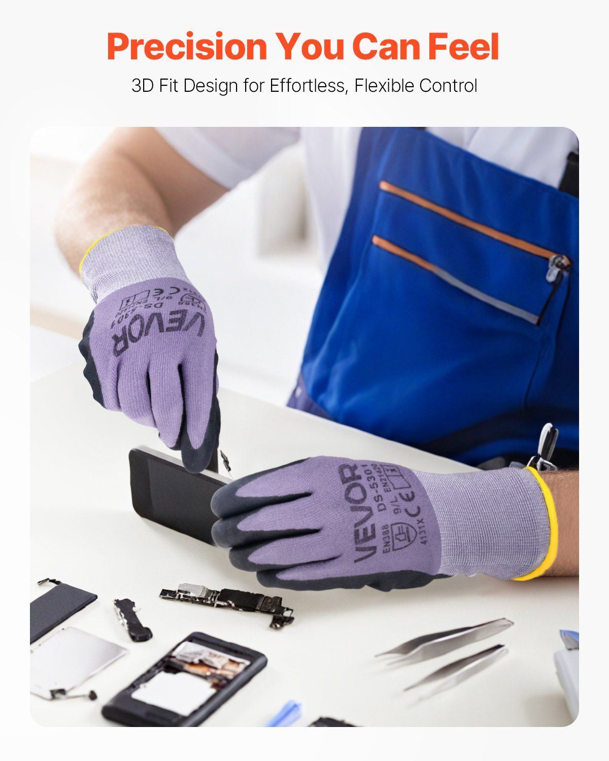 Work Gloves 12 Pairs Nitrile-Coated