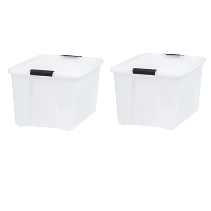 (2 pack)60 Qt. Plastic Storage Bins with Lids