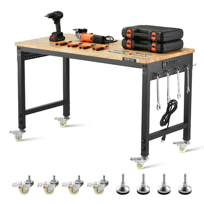 48-Inch Adjustable Workbench 2000 lbs Load with Power Outlet