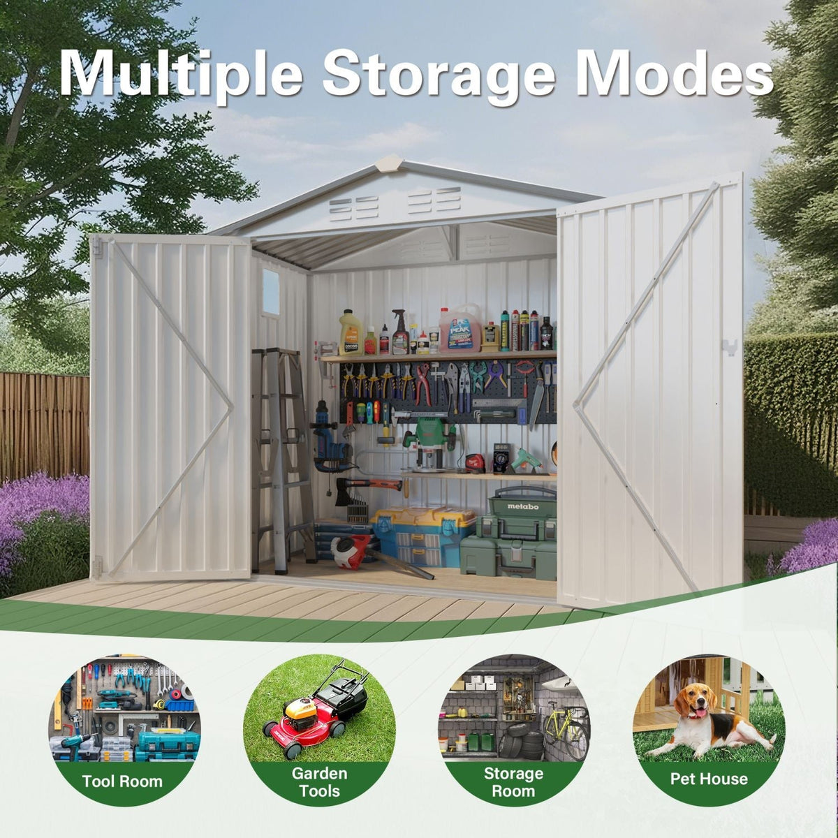 6X4 FT Metal Storage Shed