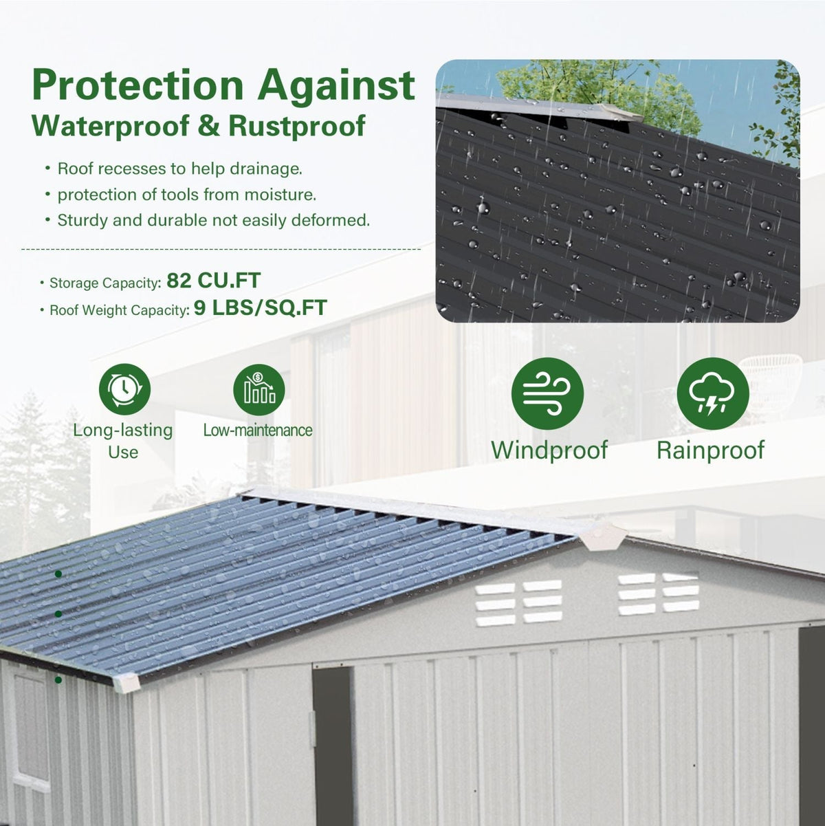 6X4 FT Metal Storage Shed