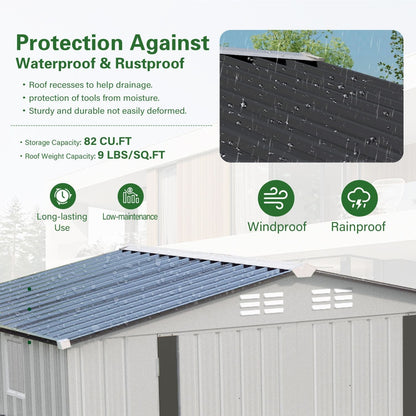 6X4 FT Metal Storage Shed
