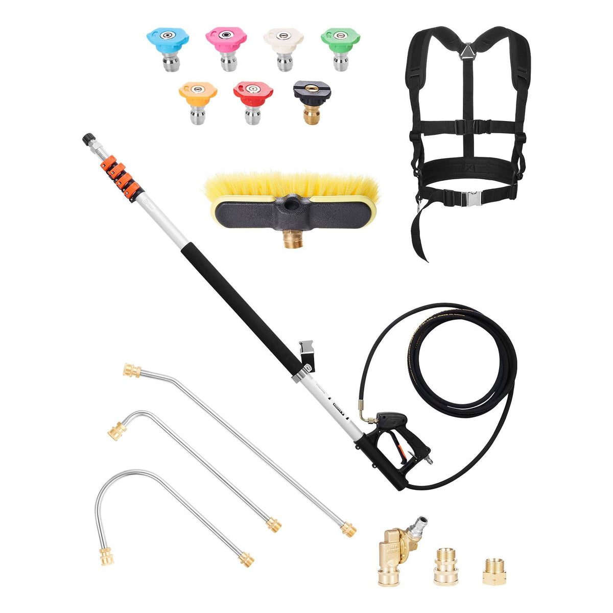Pressure Washer Telescoping Wand 24 ft 4000 psi with Power Washer Extension Wands