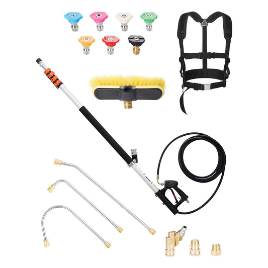 Pressure Washer Telescoping Wand 24 ft 4000 psi with Power Washer Extension Wands