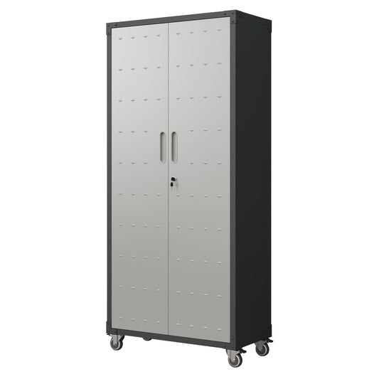 71" Metal Garage Storage Cabinet with Wheels Heavy-Duty Tool Storage Cabinet