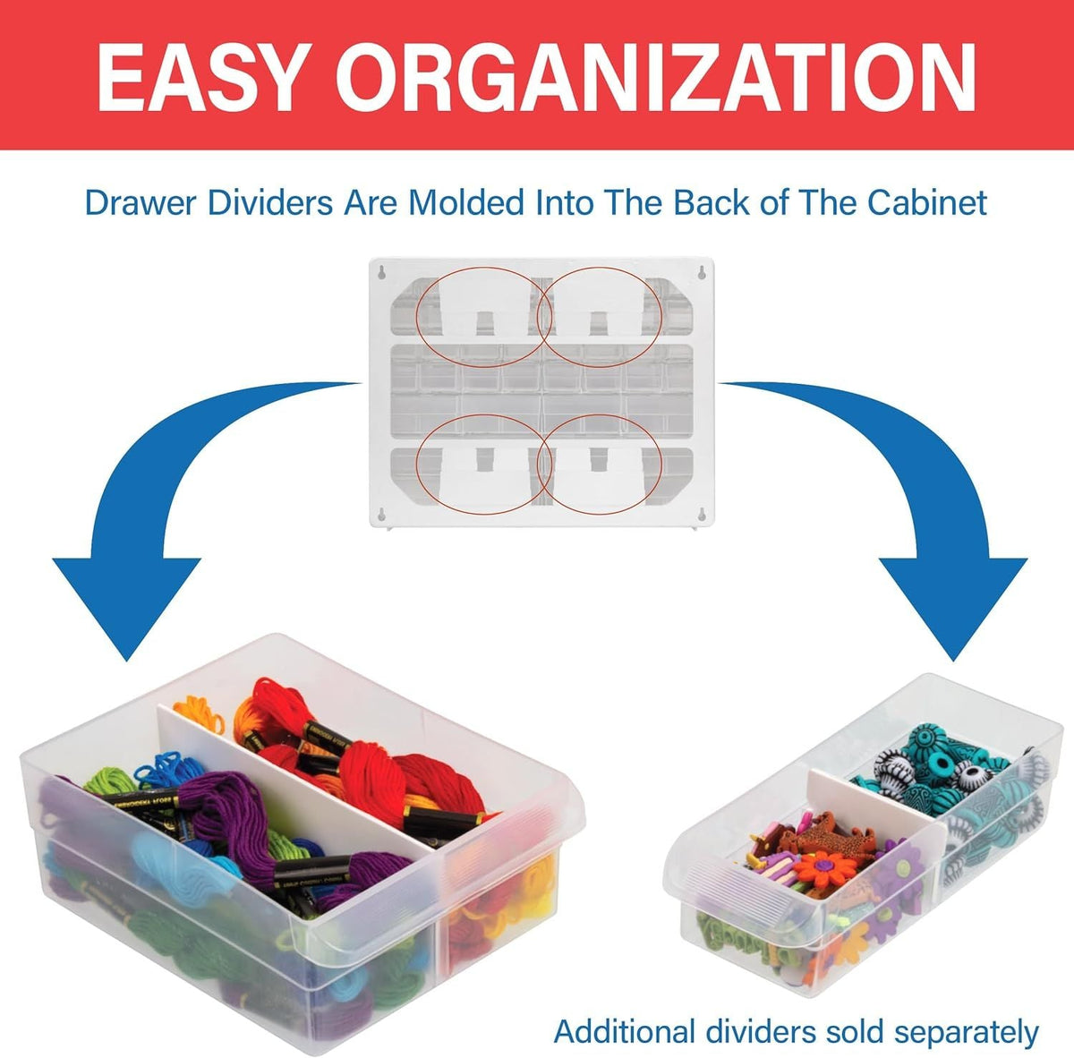 Plastic Drawer Storage Cabinet for Garage Organization 20" W x 6" D x 16" H, Black
