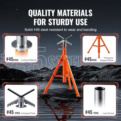 Pipe Stand 2500LBS Heavy Duty Adjustable Heights 27.2"-52"