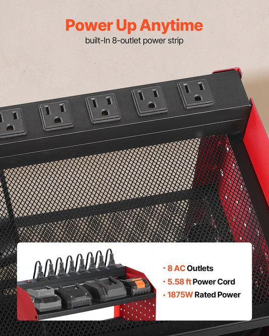 Power Tool Organizer with Charging Station