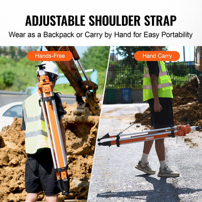 Laser Level Tripod Stand 5/8"-11 Thread Mount 45.07-114.37 in Adjustment Heavy Duty Survey Tripod with Level Bubble & Diffusion Limiter