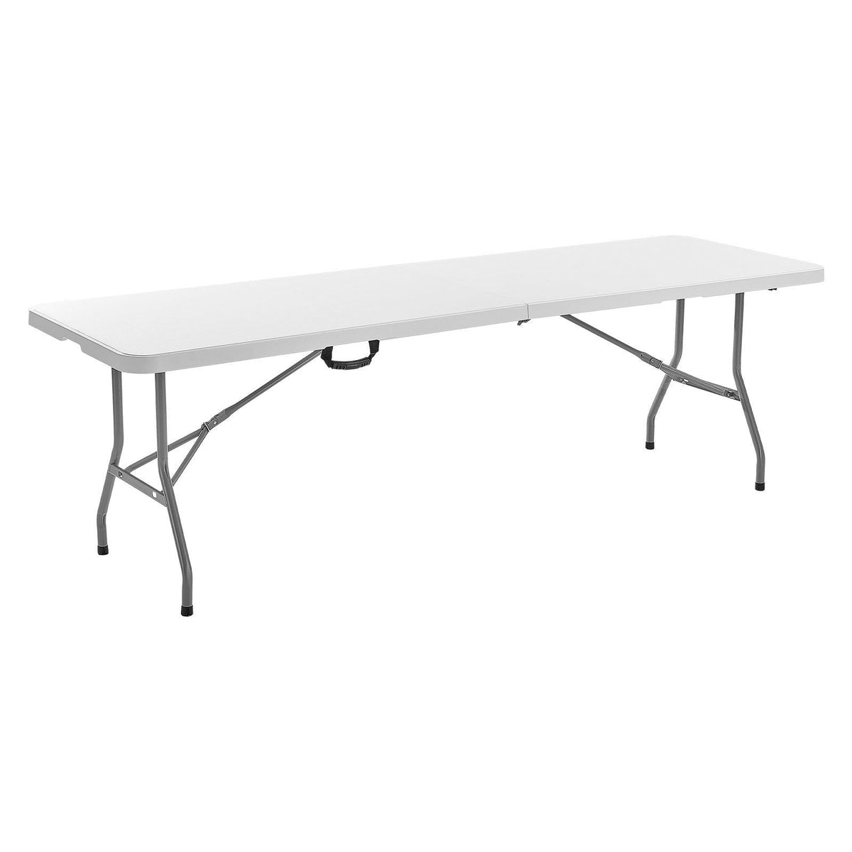 Folding Table 8 Ft Heavy Duty Portable Fold-in-Half Utility Table