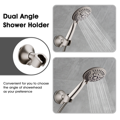 Suction Handheld Shower Head Holder with Dual Angle Positions, Wall Suction Bracket