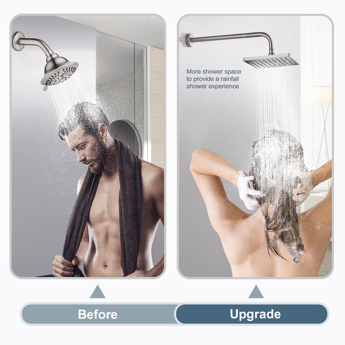 16 Inch L-Shaped Stainless Steel Shower Arm Extension for Rainfall Shower Heads