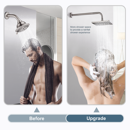 16 Inch L-Shaped Stainless Steel Shower Arm Extension for Rainfall Shower Heads