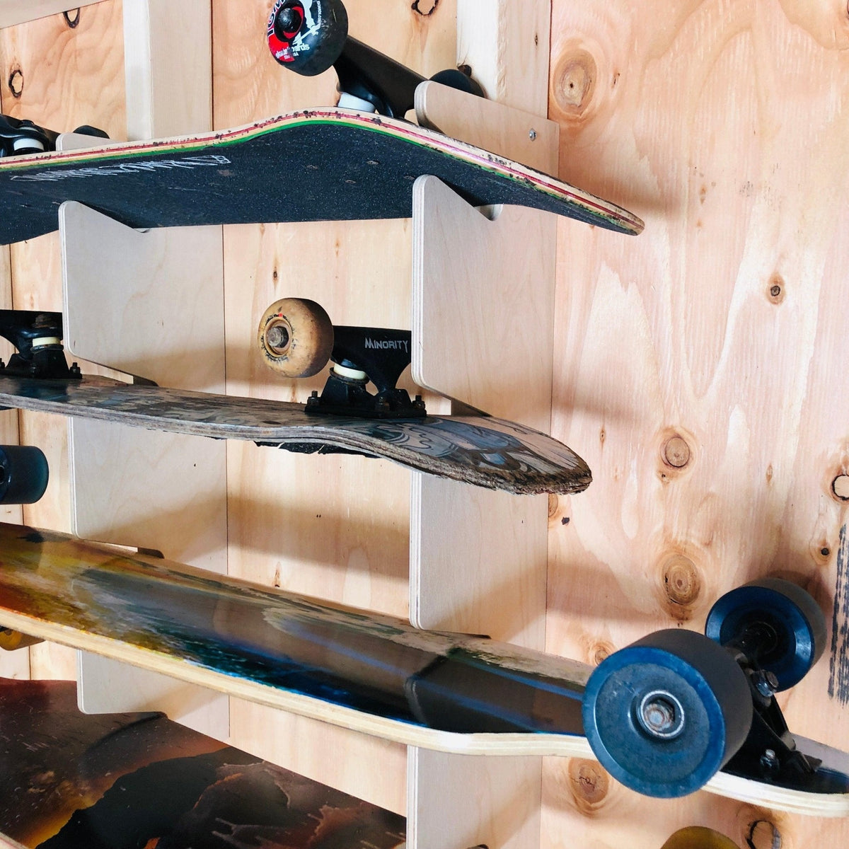 Skateboard Organizer for Sheds & Garages
