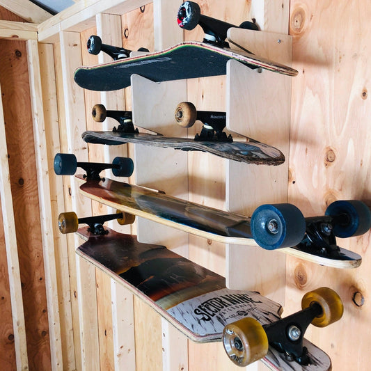 Skateboard Organizer for Sheds & Garages