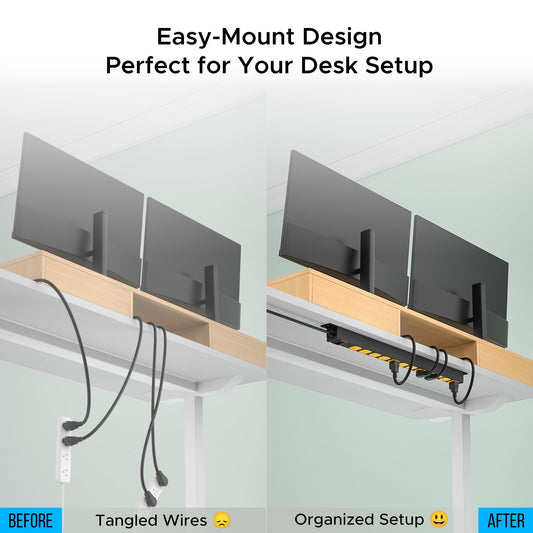 CRST 12-Outlet Mountable Metal Power Strip | 4-Way Bracket Mount, 2100J Surge Protector, Wide-Spaced Outlets, ETL Listed