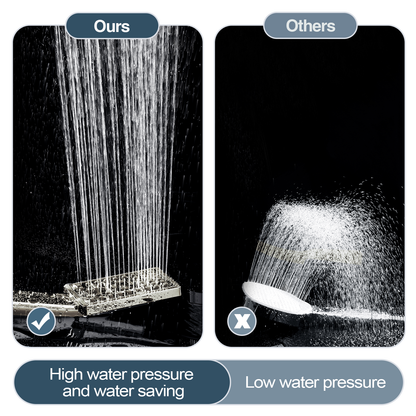 Square 3-Spray Handheld Shower Head Set with Hose and Shower Arm Mount Bracket