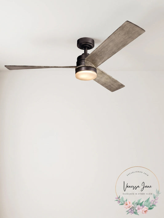 Kichler 300275 Spyn 52Inches 3 Blade Indoor Ceiling Fan - Anvil Iron