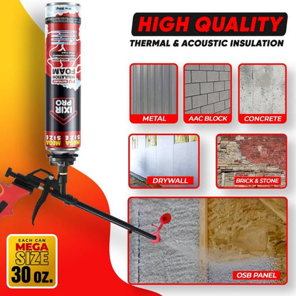 Mega Spray Foam Can - 30oz High Yield Insulation | IxirPro