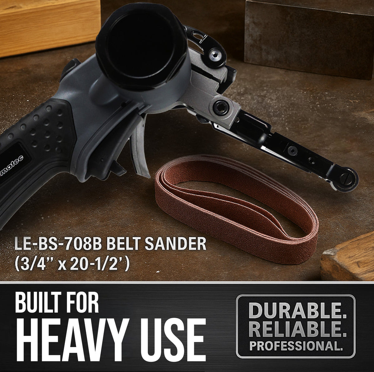 LE-BS-708B Air Belt Sander 3/4" x 20-1/2" – Heavy Duty Grinding