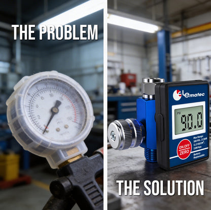 Professional Digital Air Pressure Regulator - Multi-Unit LCD Display with 160 PSI Range (DAR01B)