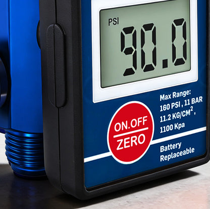 Professional Digital Air Pressure Regulator - Multi-Unit LCD Display with 160 PSI Range (DAR01B)