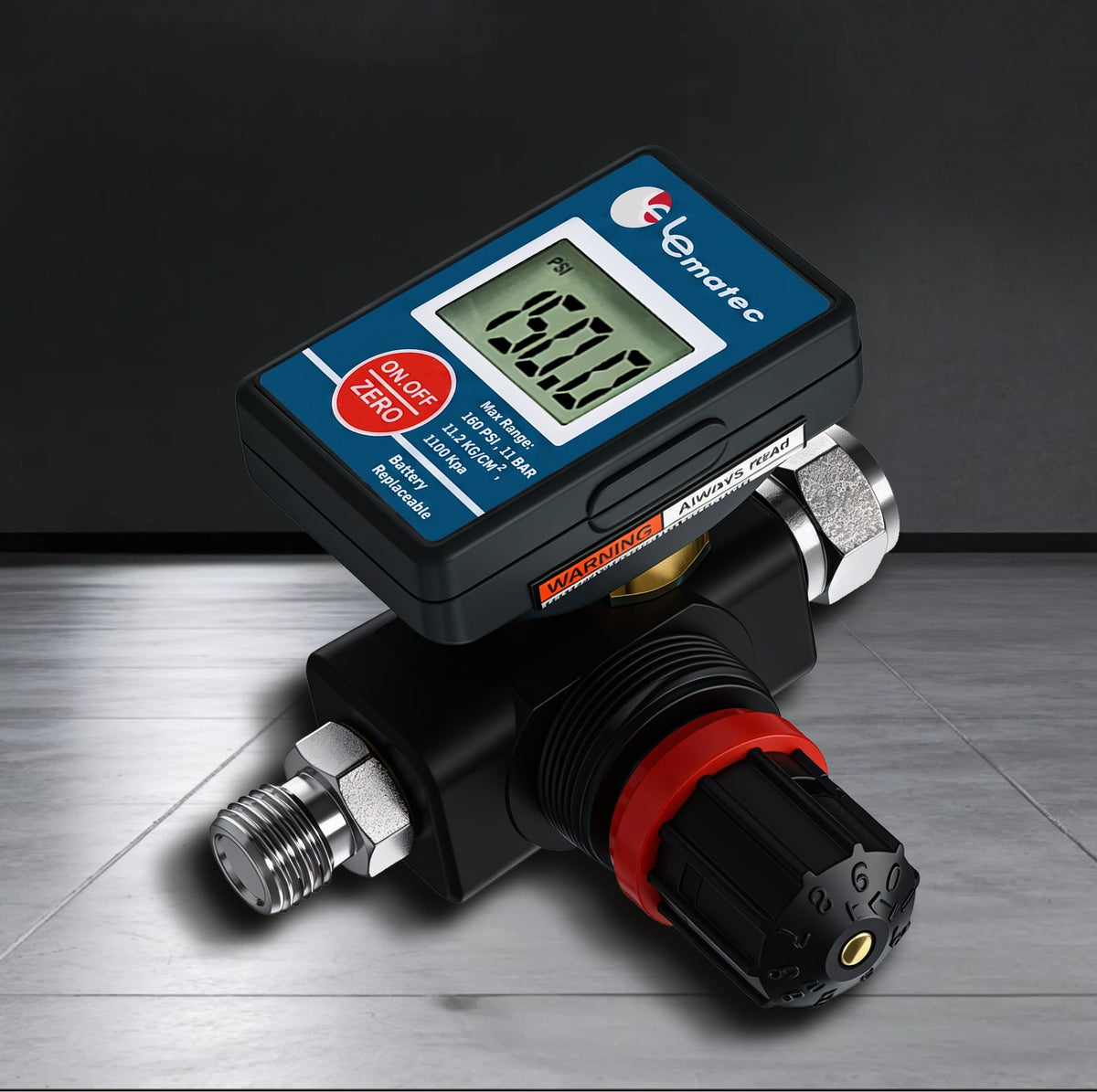 Digital Air Pressure Regulator with LCD Display - Professional 160 PSI Multi-Unit Control (DAR03B)