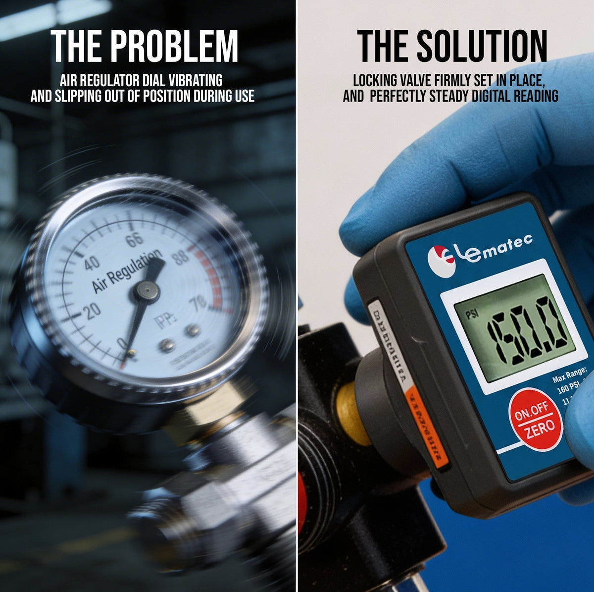 Digital Air Pressure Regulator with LCD Display - Professional 160 PSI Multi-Unit Control (DAR03B)