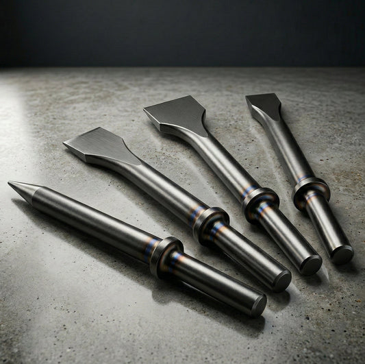 Professional Air Hammer Round Chisel - 125mm with 10.2mm Shank (4-Pack) (LE-B68R)