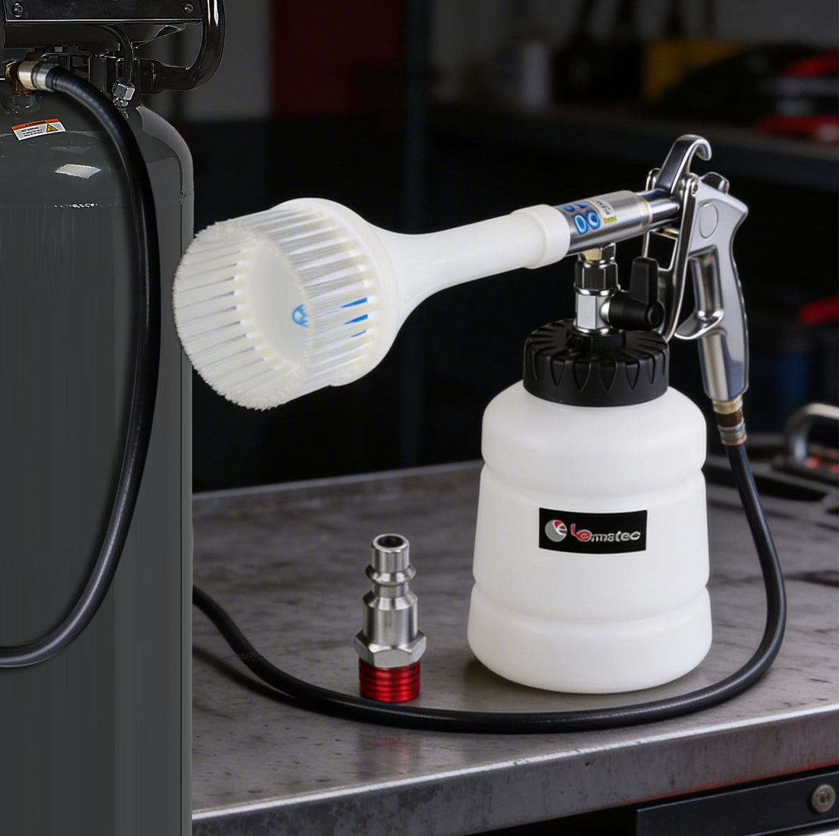 Professional Air-Powered Car Cleaning Gun - High Pressure with Detachable Brush