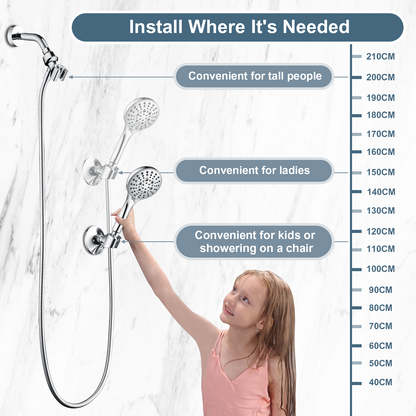Adhesive Shower Head Holder for Handheld Shower Heads, Drill-Free Wall Mount Bracket