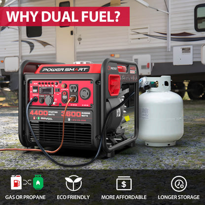 4400W Gasoline/Propane Dual Fuel Inverter Generator w/ CO Alert MB5040DC