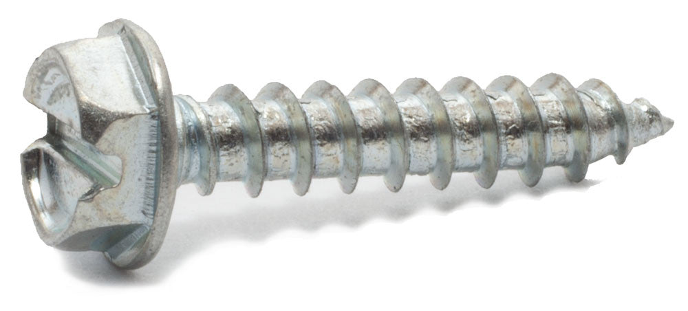 14 x 2 1/2 Slotted Hex Washer Head Sheet Metal Screw Zinc Plated