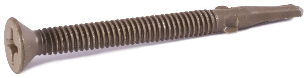 1/4-20 x 3 1/2 Phillips Flat with Wings Self Drill Screw WAR Coated