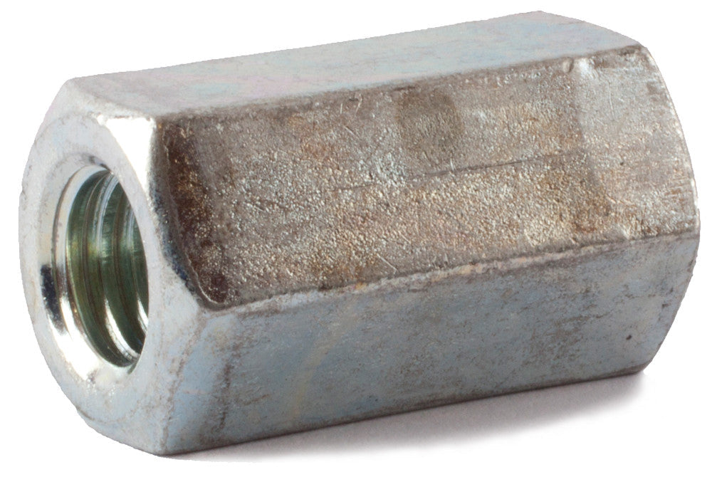 1/4-28 x 3/8 x 7/8 A563 Hex Coupling Nut Zinc