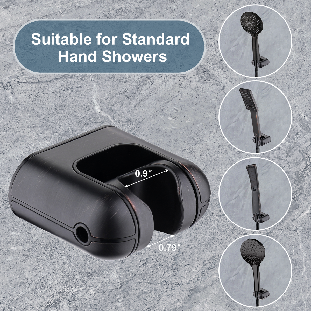 Adjustable Handheld Shower Head Holder with 1/2-Inch Connection