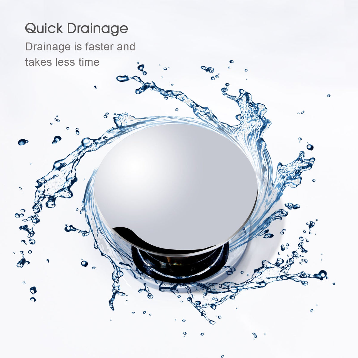 Bathroom Sink Drain with Overflow Pop-Up Drain Stopper for Vessel Sink Lavatory