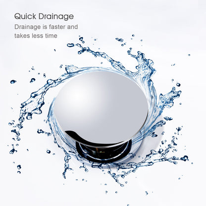 Bathroom Sink Drain with Overflow Pop-Up Drain Stopper for Vessel Sink Lavatory