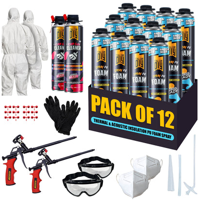 PU Spray Foam Insulation Kit (1000ml) - Mega Size Gap Sealant | Y'allCanDiy